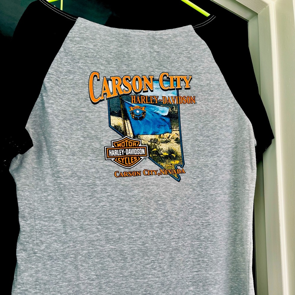 Harley Davidson Gray and black shirt
